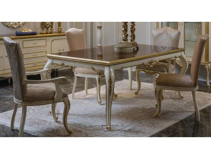 JVmoebel Esszimmer-Set Esszimmerstuhlset mit Tisch in Weiß – zeitloses Design und Komfort, (Esszimmer-Set, Küchen-Set), Made in Europa