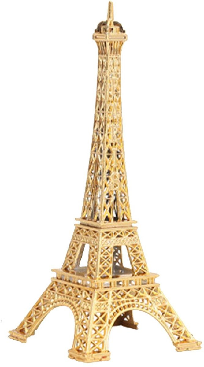 Eiffeltoren beeldje van metaal voor decoratie of als sieradenstandaard, 15 cm