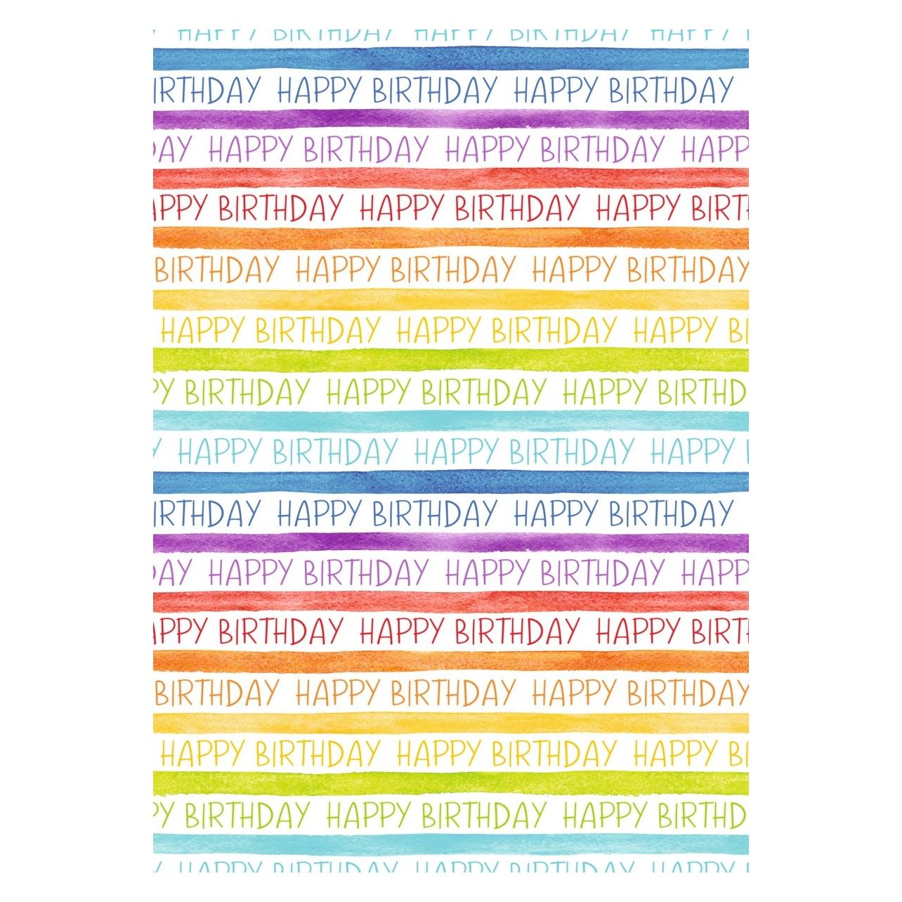 Idena Geschenkpapier Happy Birthday Regenbogenfarben 70cmx2m (1x) (69094622)
