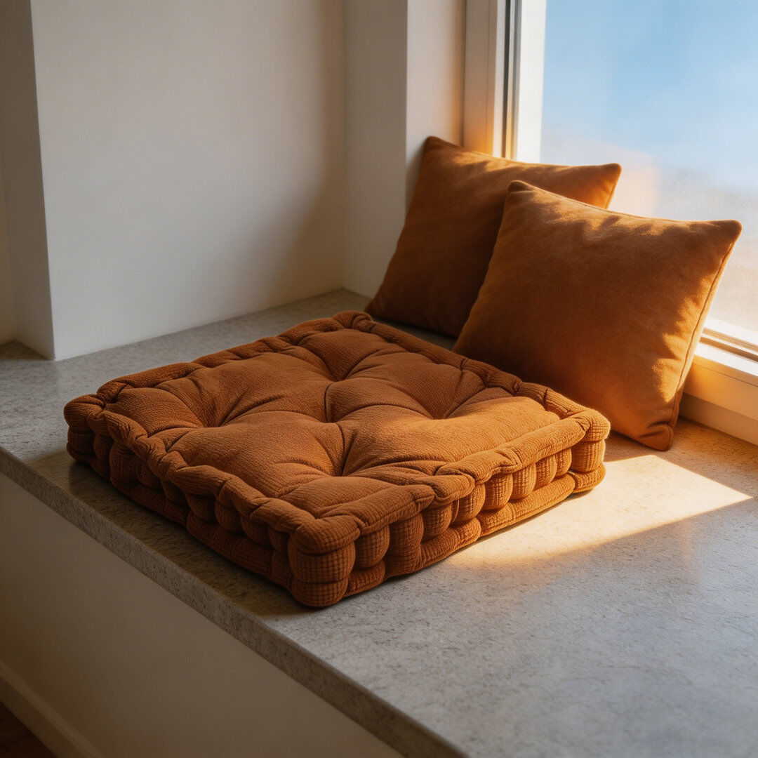 Brambly Cottage Cushion 2-Pack Thick Square Seat Cushions,Orange. 50