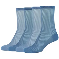 4er Pack camano Soft Transparent Ankle Socken Damen 5219 - cerulean 39-42