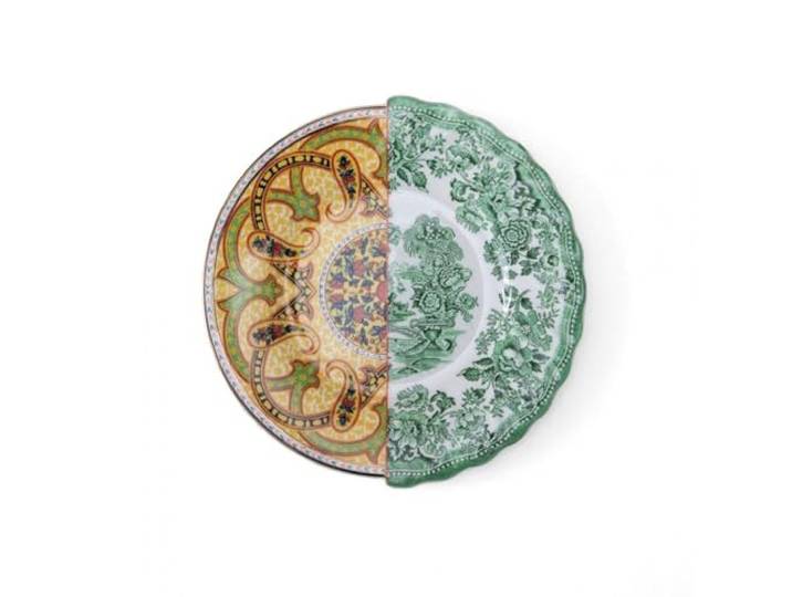 SELETTI - Piatto frutta hybrid - 09121 - TAGLIA UNICA Piatto da Frutta in Ceramica Ø 20 cm – Collezione When East and West CombineIl piatto da frutta della collezione When East