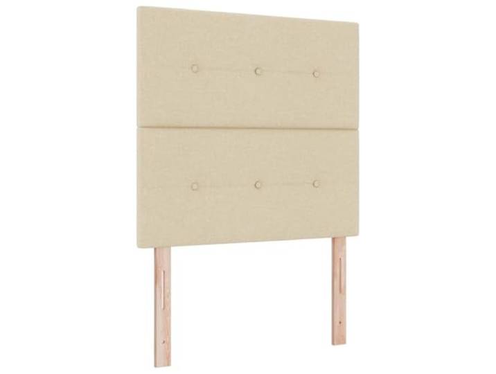 KTHLBRH Boxspringbett creme 100 x 200 cm Stoff Verstellbares Kopfteil, mittlere Matratze, Holzrahmen, mit Topper