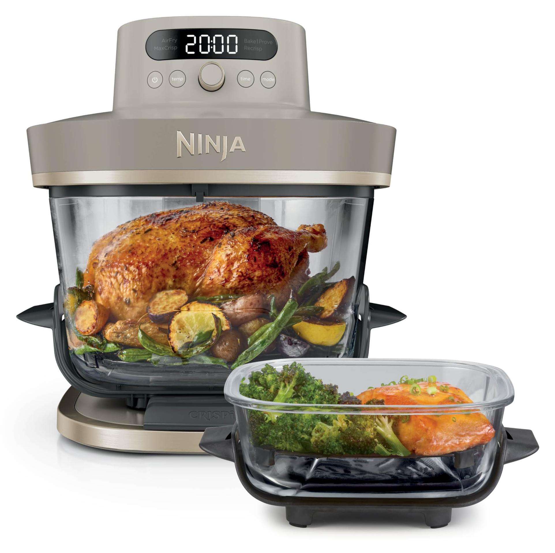 Ninja CRISPi PRO XL Glas-Heißluftfritteuse, 5 Funktionen, Stone Gold