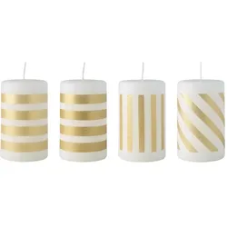 Villeroy & Boch, Kerzen, Christmas Chic Stumpenkerze weiss/gold Set 4tlg (4x)