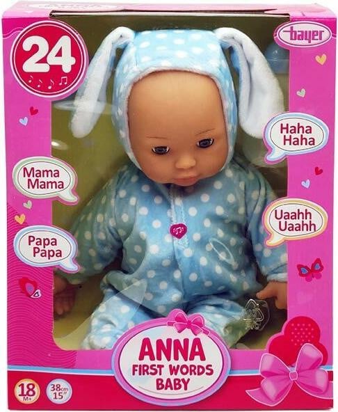 Bayer Design Babypop Anna First Words collectie zwart