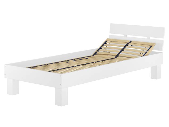 Einzelbett 90 x 200 cm in Buche Weiß für Jugendliche Erwachsene