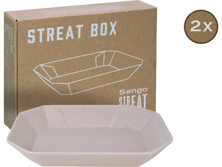 Servierschale CREATABLE Box , weiß, B:17cm T:22cm, Steinzeug, Schüsseln, Servierschale, Snackschale, Topaktueller „Street Food“ Trend