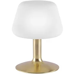 LED-Tischleuchte, messing-matt, Opalglas, Touchdimmer, dimmbar