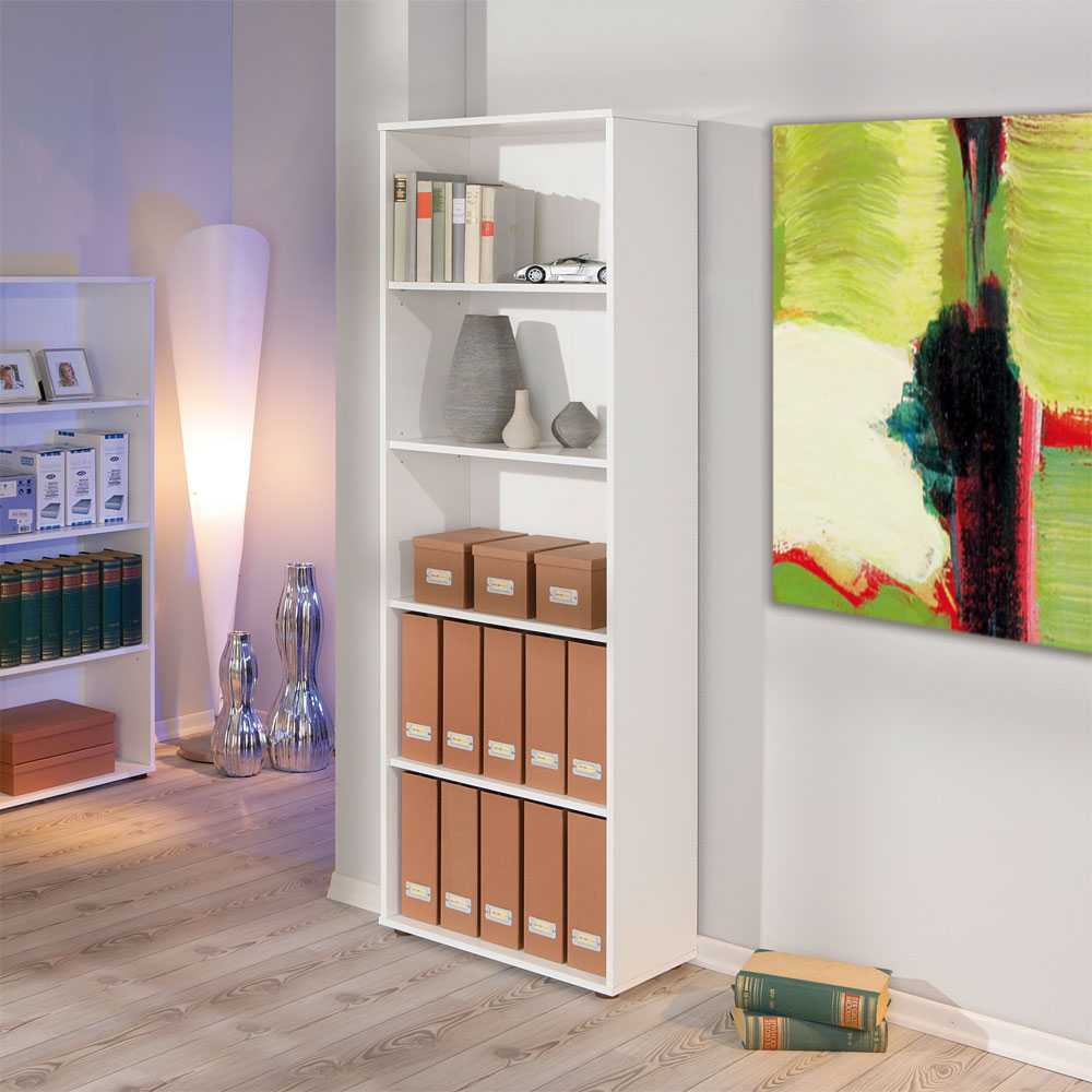 Pharao24.de Regal in Weiß lackiert 60 cm breit