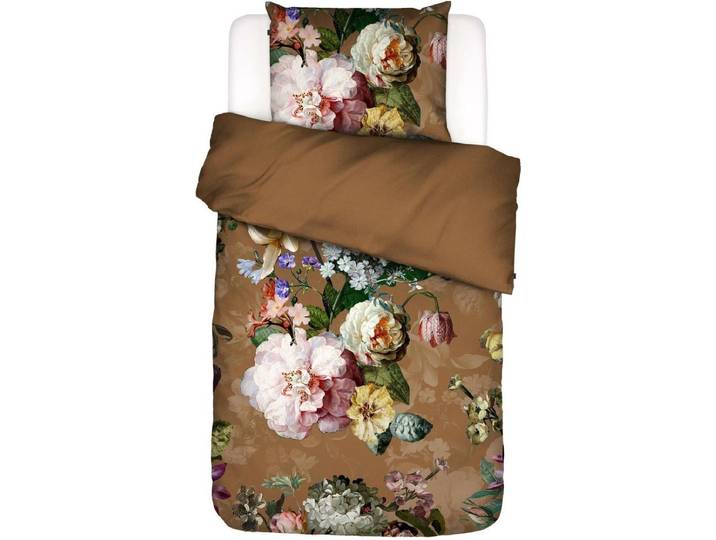 Essenza Fleur Dekbedovertrek Katoensatijn Cinnamon - Tweepersoons – 200x200/220 cm