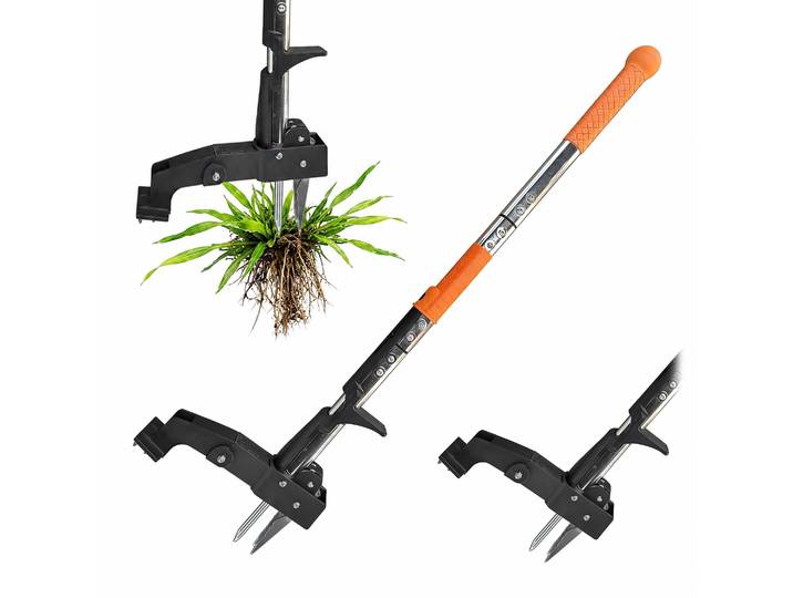 Désherbeur Relaxdays\, Manche Long De 100 Cm\, Marche-pied\, Mécanisme D'Éjection\, Désherbage\, Multicolore
