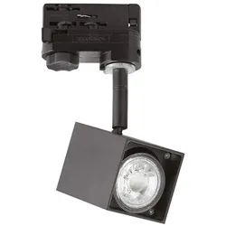Ideal Lux 3-Phasen-Schienenstrahler MOUSE TRACK, GU10 max. 50W, dreh- und schwenkbar, inkl. Adapter, Schwarz IDEA-229782