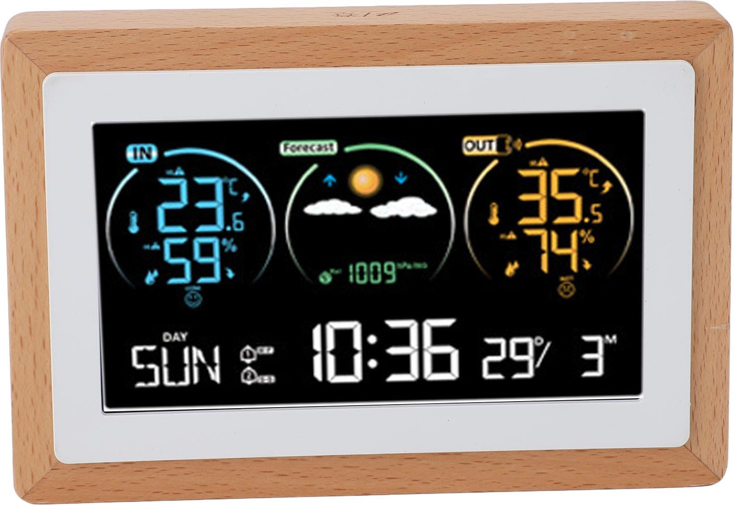 Cocosity Draadloos weerstation met kleurendisplay voor binnen- en buitengebruik