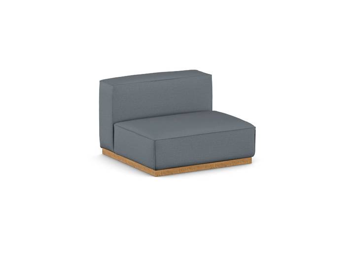 1898 Fauteuil Bergsdal Same Blue 6678, finition chêne teinté, 1,5 place