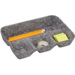 Relaxdays Schubladen Organizer Filz Grau