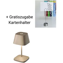 NEAPEL 2.0 Tischleuchte Outdoor Sand + Gratiszugabe Kartenhalter