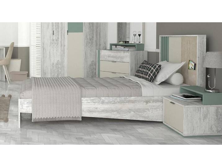 JVmoebel Schlafzimmer-Set Bett und Nachttisch für modernes Jugendzimmer in verschiedenen Stilen, (2tlg Jugendzimmer Set (Bett + Nachttisch), Made in Europa