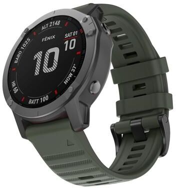 Everyday Crate Garmin Fenix 6 22mm Silicone Watch Band Soft Replacement Watch Strap army Green