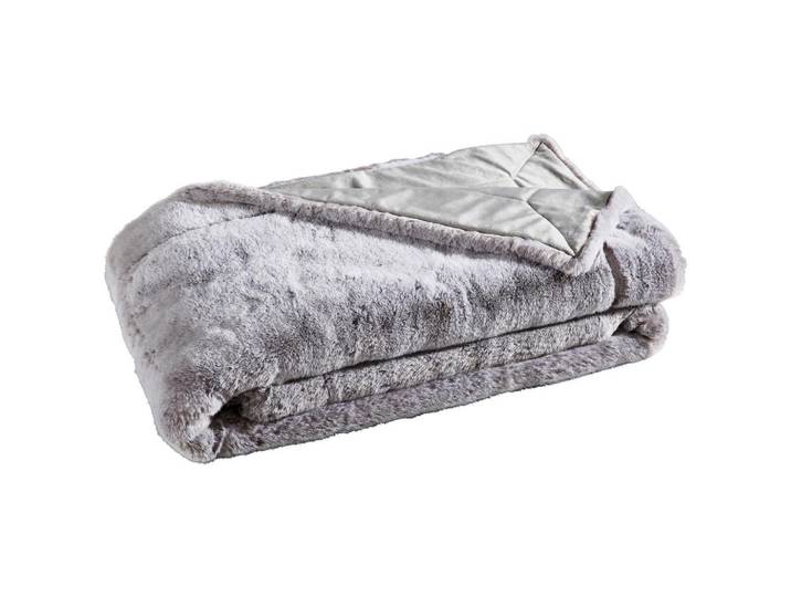 Novel Decke Silberfuchs, Silberfarben, Fell, Uni, 150x200 cmes Vertrauen - Oeko-Tex®, Heimtextilien, Wohntextilien, Decken, Kuscheldecken