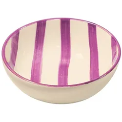 Zafferano Schüsselset, 6-teilig, Lido-Kollektion, Righe, aus handgefertigter Keramik, Italien, Lila, Standarddurchmesser, Elegantes Design