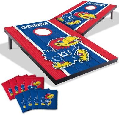 Skip's Garage Kansas Jayhawks NCAA Compact 2x3 Tailgate Cornhole Board Set