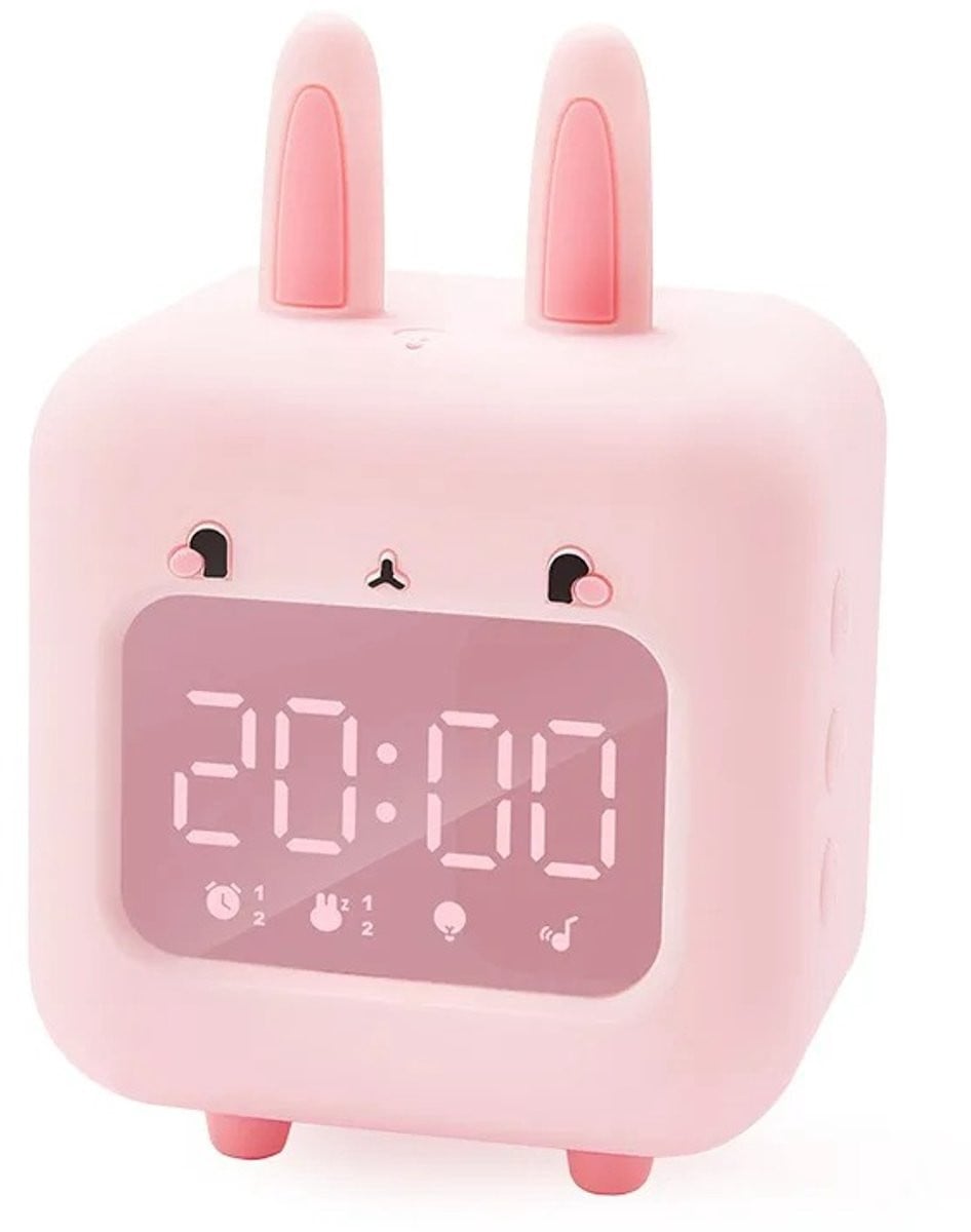 Digitale kinderwekker en slaaptrainer voor de slaapkamer - Roze