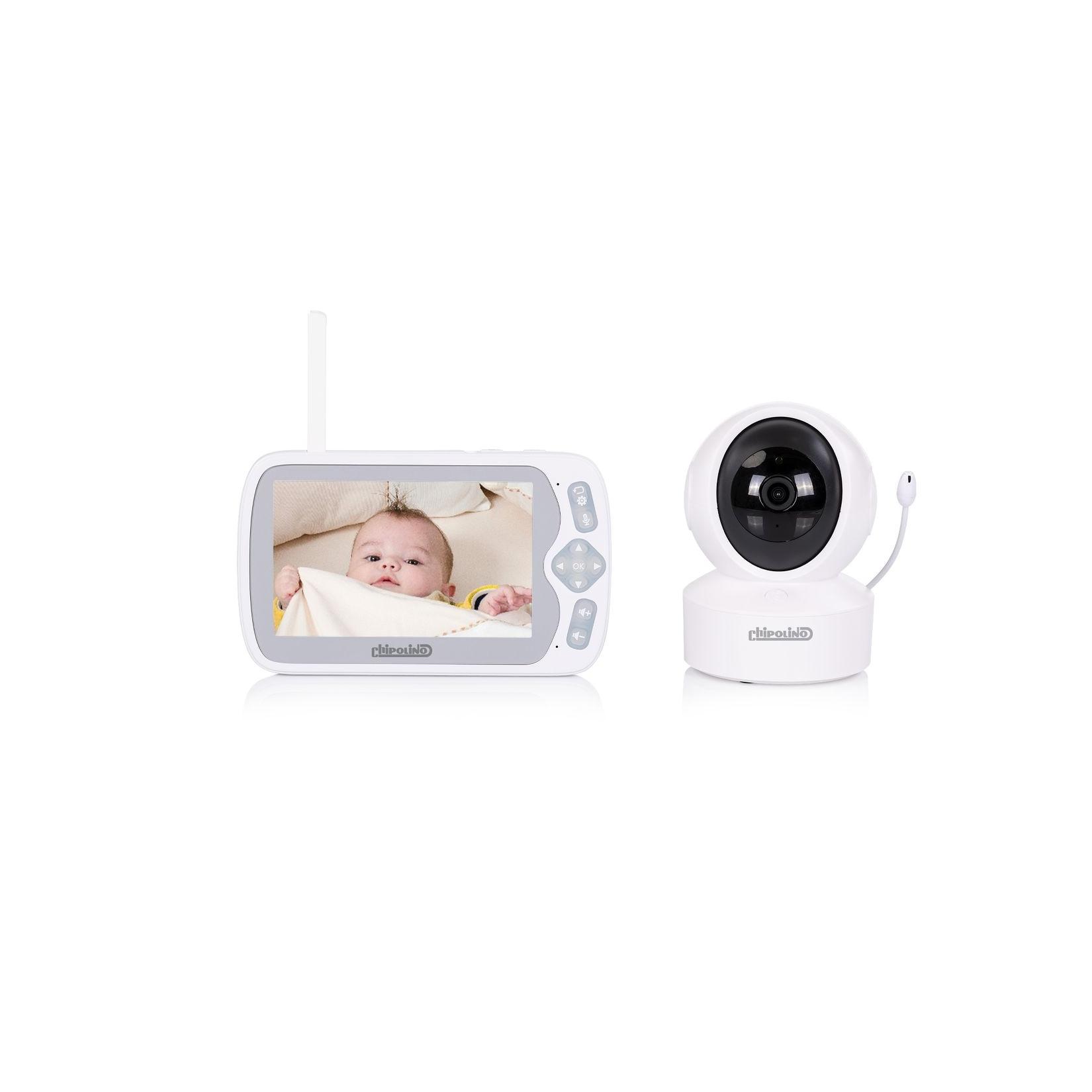 Chipolino Babyphone Duo View Kamera Monitor 5 Zoll Musik Alarm Nachtsicht VOX weiß