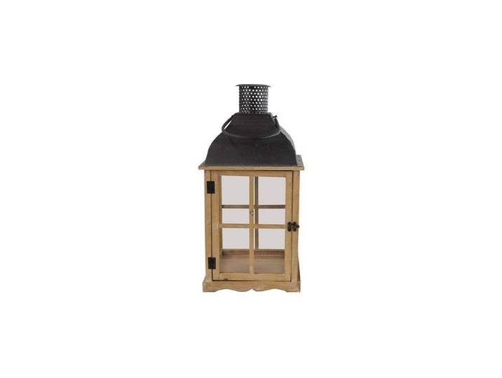 Kerzenlaterne CHALET Tarkio L 28 cm , braun, H:28cm, Metall, Kerzenhalter, Kerzenlaterne