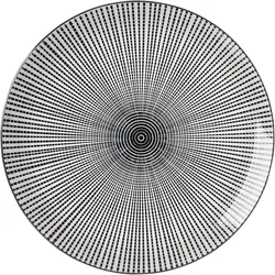 4er-Set Ritzenhoff & Breker Speiseteller Takeo Stripes Ø 26,5 cm Porzellan Schwarz