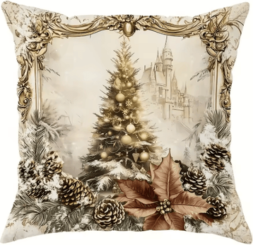 Inspire Picks Festive Christmas Pillow Cover With Santa Claus & Reindeer Design 4 45x45cm