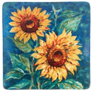 "Certified International Golden Sunflowers Square Platter - 12.5"" x 12.5"" x 1.25"""