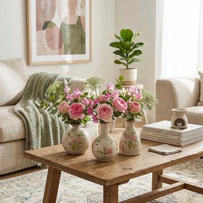 Sagebrook Home Decorative Vase Set of 3 - Ceramic Floral