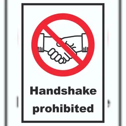HB-Druck Handshake prohibited Schild No handshake Symbol und Text Schild A4 (210x297mm)