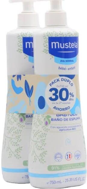 Mustela BabyGel Baño de Espuma 2x750 ml