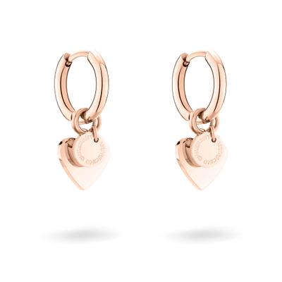 Paar Creolen LIEBESKIND BERLIN "Schmuck Edelstahl Layered Love", rosa (roségoldfarben), Ohrringe, Damen, Edelstahl