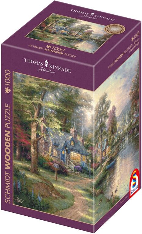 Puzzle bois 1000 pcs Le village au bord du lac Schmidt