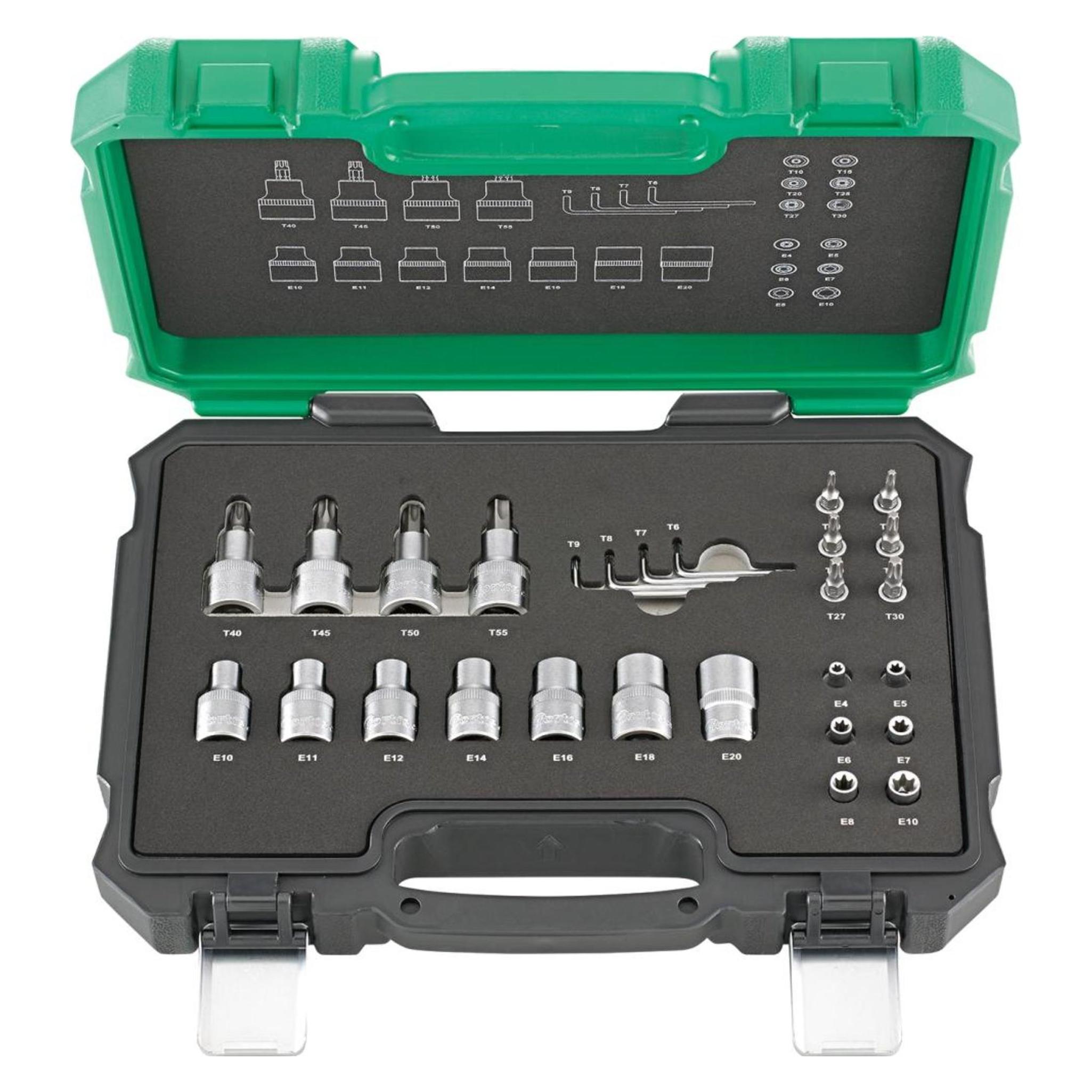Fortis Steckschlüsselgarnitur 1/4 Zoll und 1/2 Zoll 27 Teile (4317784707008)