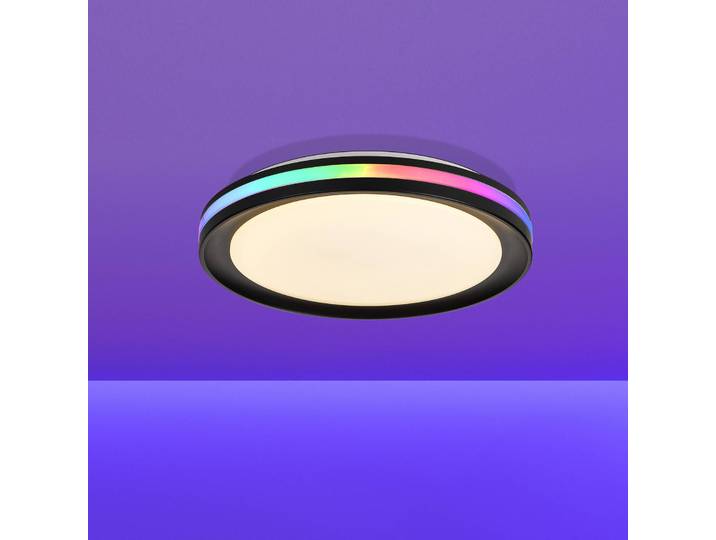 Mantra Iluminación LED Deckenlampe Gamer, dimmbar, schwarz, für Wohn- / Esszimmer, Metall, LED Deckenleuchte