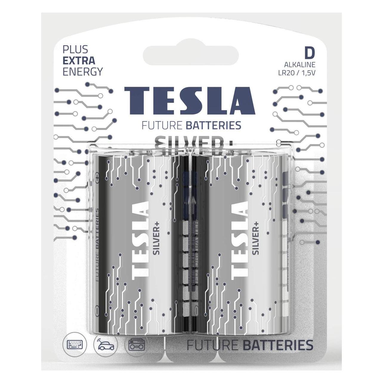 Tesla - baterie D SILVER+, 2ks, LR20 (2 Stk., D, D) (13200221)