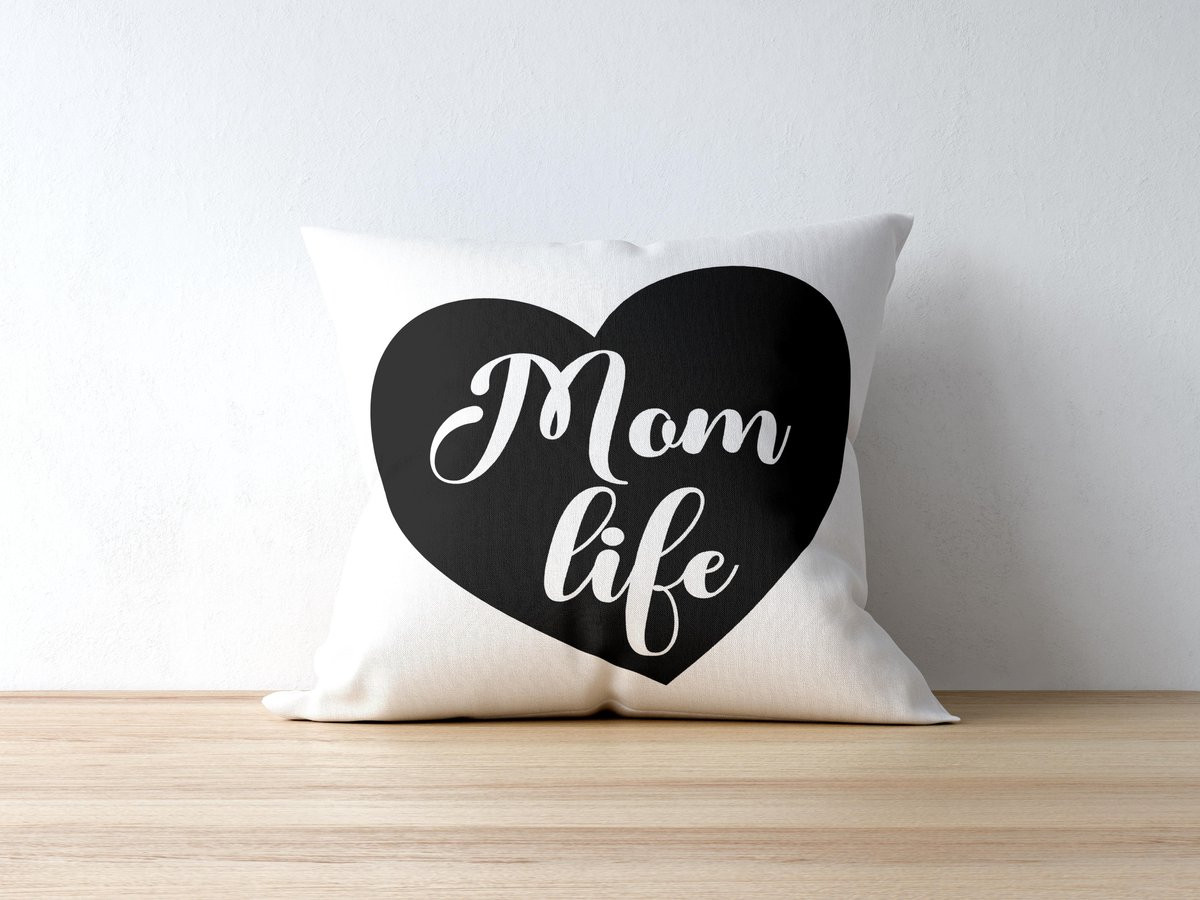 Sierkussen Mom Life voor Mama - Polyester - Moederdag Cadeau