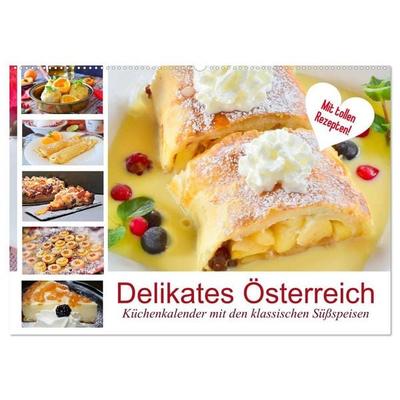 Delikates Österreich. Küchenkalender mit den klassischen Süßspeisen (Wandkalender 2027 DIN A2 quer), CALVENDO Monatskalender