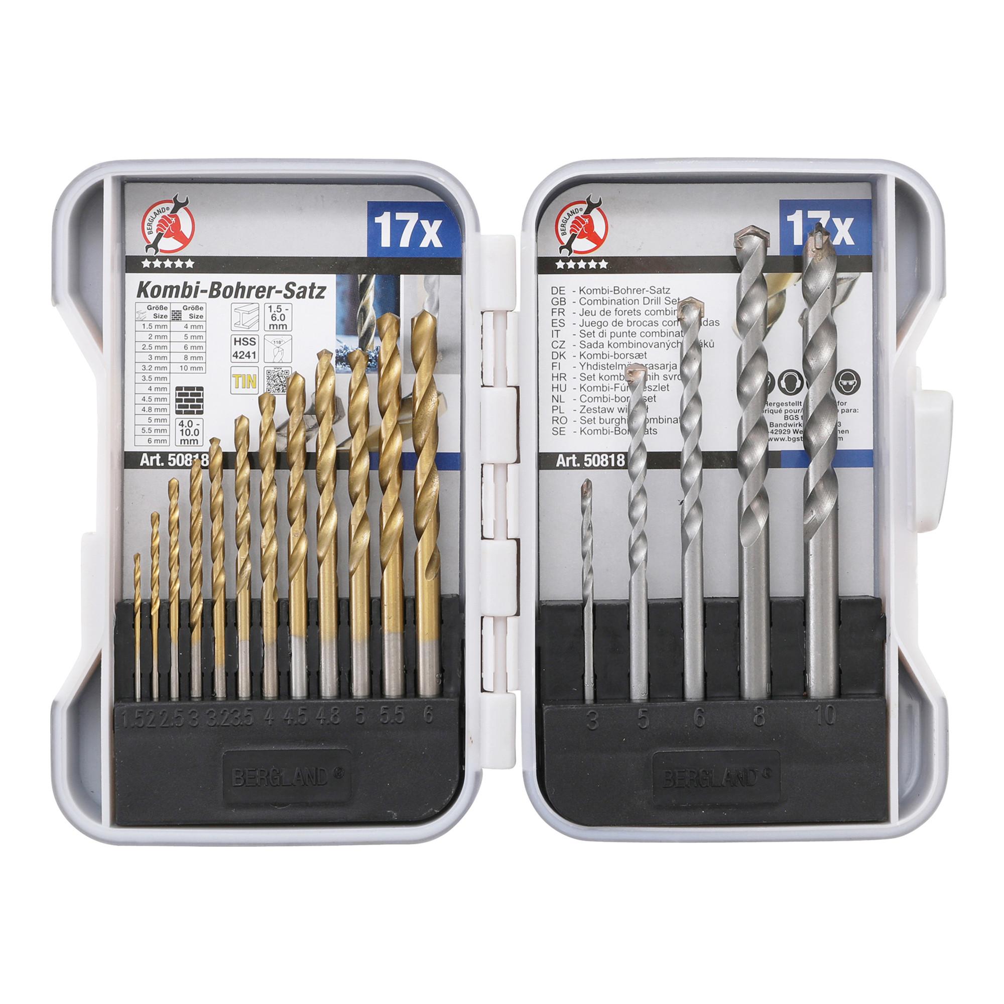BGS Do it yourself Kombi-Bohrer-Satz 1,5 - 10 mm 17 teilig (50818)