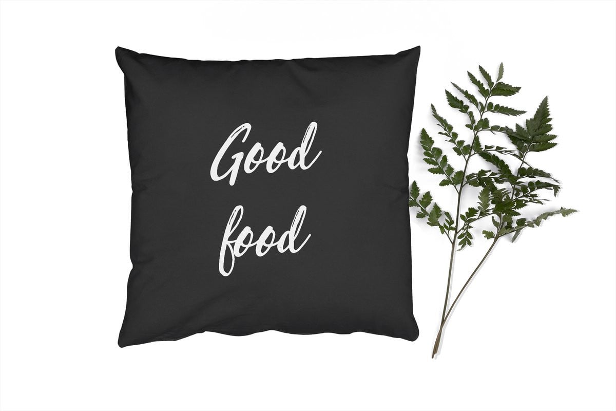 PillowMonkey Sierenkussen met Quotes Good Food - 45 x 45 cm
