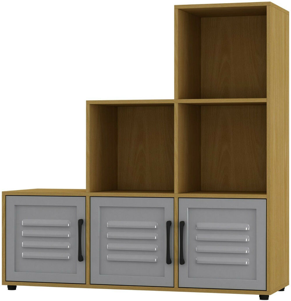 17 Stories Beronica 90.5 cm H x 89 cm W Cube Bookcase Oak/Grey