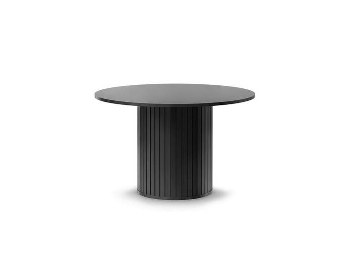 Milino Esstisch, Schwarz, rund, Säule, 120x75.2x120 cm, Esszimmer, Tische, Esstische, Esstische rund