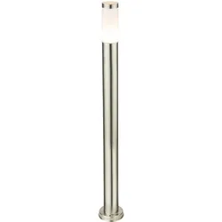 Gartenlampe Außen Stehleuchte LED Wegeleuchte Edelstahl Standleuchte Säule, 1x E27 LED 7 Watt warmweiß, 12,7 x 110 cm