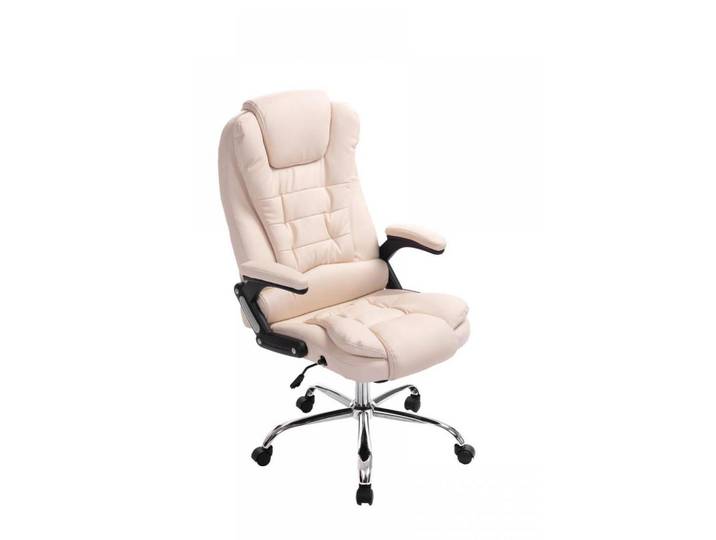CLP Chefsessel Lederlook creme, Creme, Metall, 69.5x113x78 cm, Büromöbel, Bürostühle, Chefsessel