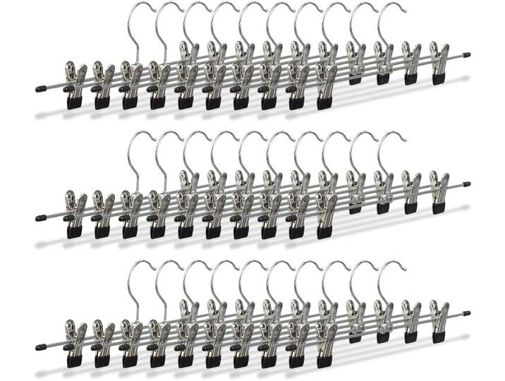 30x broekhanger metaal - klemmen met antislip - pantalonhanger - kledinghanger