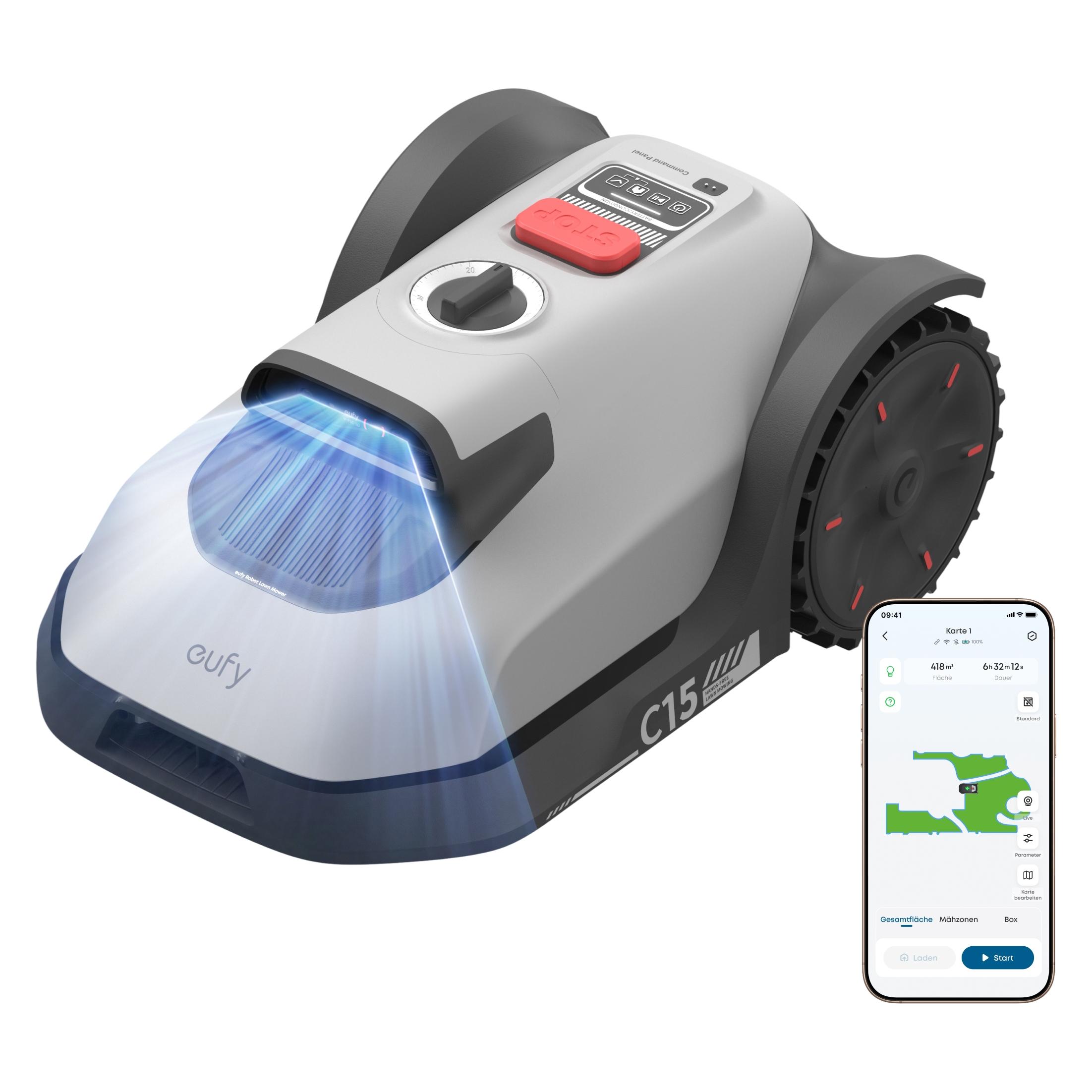Anker Robotic Lawn Mower C15 Solo (500 m², Ohne Begrenzungskabel) (T280B3A2)